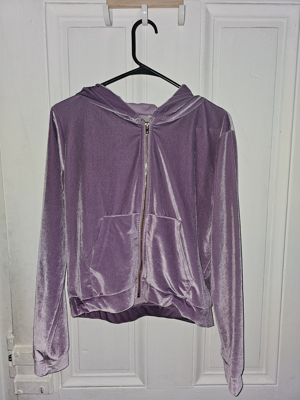 Fabletics Lavender Velvet Zip Hoodie And Joggers